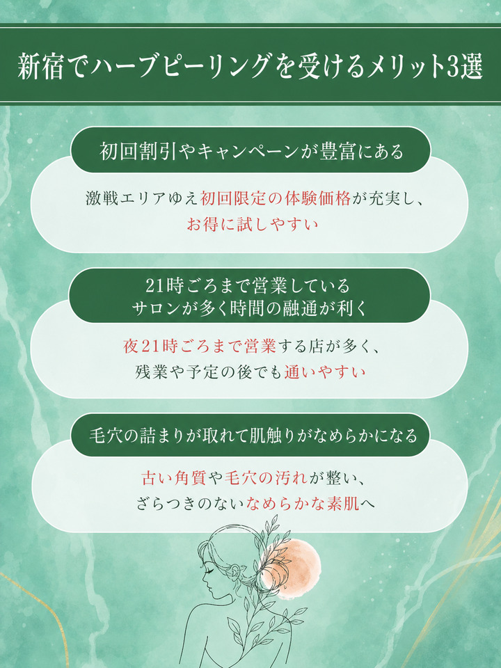 新宿でハーブピーリングを受けるメリット3選
